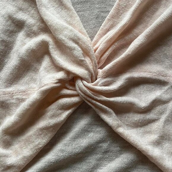 Lululemon Pink Knit Tank Top Sleeveless Knotted Womens S-M Low Cut Back Sheer - Picture 3 of 7